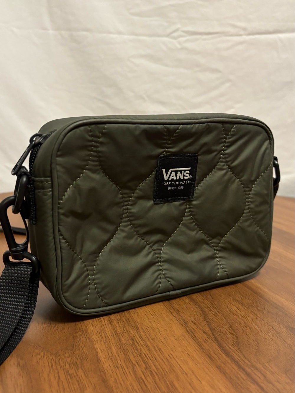 Vans Olive Quilted Messenger Crossbody